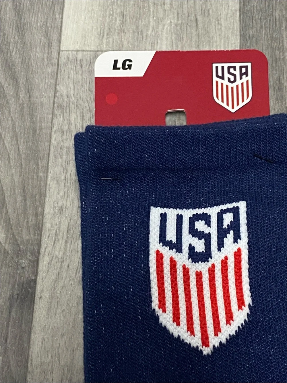 LG Men’s Athletic Crew Socks - Navy, Red & White